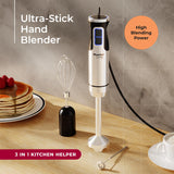Blender Handheld - 8 Speed Stainless Steel Electric Hand Blender, 3 in 1 Emulsion Blender Handheld Mueller