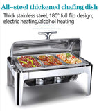 OGMOYT Catering Food Warmers, Chafing Dish Buffet Servers and Warmers, Stainless Steel with Food Warming Tray, Perfect for Keeps Buffet Food Warm, 9L, 400W ()