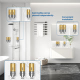 Shampoo and Conditioner Dispenser,Dispensers for The Shower,Shower Soap Dispenser 3 Chamber No Drill,Shampoo Conditioner Body Wash Dispenser (Triple x 17.6 oz,Golden)