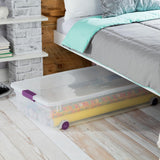 Sterilite 8-Pack 60 Quart ClearView Latch Box, Wheeled Underbed Organizer Bins with Latching Lids - Clear Plastic Organization Containers for Closet, Bedroom, Shelving Units and Everyday Home Storage