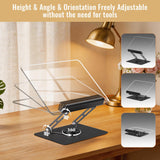 HAUTOCO Acrylic Book Stand, Adjustable Book Holder with 360° Rotating Base