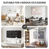 Large Bulletin Board, 48 X 35 Inches Felt Cork Board with 40 Pushpins, Foldable Felt Notice Pin Board Photo Display Board with Self-Adhesive Tape for Office Home School (White, 48x35 inch)