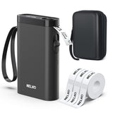 Nelko Label Maker Machine, P21 Label Printer with 3 Tapes & Case, Black