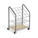 Safco Tubular Steel Wire Roll File Cart, Document and Blueprint Holder, 20 Compartment, Rolling Organizer Cart for Architectural Drawings