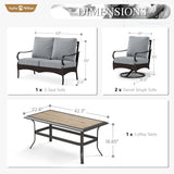 Sophia & William Metal Patio Furniture Set, 4-Piece Outdoor Conversation