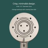 Brondell Nebia Yuba HaloNetic Double Dock Magnetic Handheld Shower Head, 60" Stainless Steel Hose, 5-Setting, Matte Gold