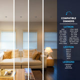 LUXRITE 3 Inch LED Recessed Ceiling Light with J-Box, CRI90, 8W, 5CCT Selectable 2700K/3000K/3500K/4000K/5000K, 640 Lumens, Dimmable Canless Downlight, Wet Rated, IC Rated, ETL, Black Trim (12 Pack)