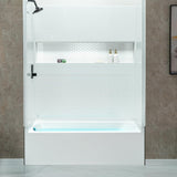 WOODBRIDGE 60” x 32” Alcove Soaking Bathtub in white with Left-Hand Drain Hole – Tub Only (No Wall Panels)