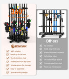 Roylvan Fishing Rod Holders for Garage, 360° Rotating Vertical Fishing Rod Rack, Metal Fishing Pole Stand Holds 16 Rods, Fishing Gear Equipment Storage Organizer for Ground, Fishing Gifts for Men