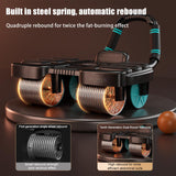 POYIPI 2024 New Ab Wheel Roller with Elbow Support - Automatic Rebound Abdominal Wheel Roller, The Upgraded Four-wheel Abdominal Wheel Core Workout Equipment Home Gym Abs Machine, Orange