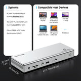 Thunderbolt Certified, Driverless Laptop Docking Station with 4K HDMI Dual Monitor or Single 8K for Windows or Mac