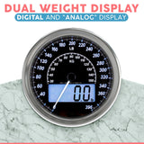 Adamson Hybrid 2-in-1 Analog & Digital Weighing Scale for Body Weight up to 400lbs - Thick Tempered Glass - Extra Large Display - Easy to Read Digital Bathroom Scale - New - Marble White