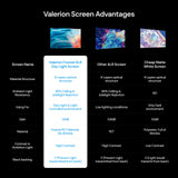 Valerion 100-inch Fresnel ALR Projector Screen, 16:9 Fixed Frame, Daylight Viewing, 1.8 Gain, 85% Ambient Light Rejection (Ceiling & Side), Compatible with Long Throw Projectors