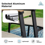 MFSTUDIO Stackable Patio Dining Chairs Set of 4, Aluminum Frame, Beige