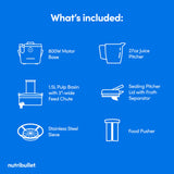 nutribullet® Juicer, 800W Juicer, Large 3" Feed Chute for Whole Fruits and Vegetables, 27oz Juice Pitcher, .5L Pulp Container, Dual Speeds, BPA Free, Gray, NBJ50100