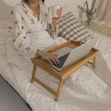 NRFJFOP Foldable Wood Bed Tray Breakfast the Laptop Desk Simple