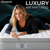 Beautyrest Luxaire, Twin Size Luxury Air Mattress, 20 Inch Height with Cool Vent Top, Smart Auto Shut-Off Pump, Puncture Resistant Ever Firm Fabric with Edge Support