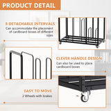 lukar Carton Cart Stand, 2-Tier Cardboard Box Stand, Metal Cardboard Box Storage Rack, Carton Stands for Boxes with Wheels and Handle, Cardboards Organizer for Home Supermarket Warehouse Commercial