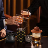 Whiskey Smoker Kit with 2 Clear Ice Maker - Old Fashioned Cocktail, Bourbon Smoker Kit with Torch, 2 Glasses, 6 Flavor Wood Chip (No Butane)