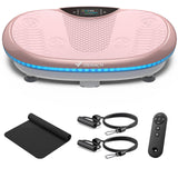MERACH Vibration Plate Exercise Machine, 4D Whole Body Workout Vibrating Platform for Lymphatic Drainage Weight Loss Muscle Activation, Home Fitness Equipment with Bluetooth Light Pull Cord