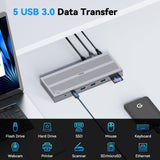 4URPC USB C 𝗗𝗼𝗰𝗸𝗶𝗻𝗴 𝗦𝘁𝗮𝘁𝗶𝗼𝗻 𝗧𝗿𝗶𝗽𝗹𝗲 𝗗𝗶𝘀𝗽𝗹𝗮𝘆 with 120W Power Adapter, 3XHDMI, Laptop Docking Station 3 Monitor for Windows, MacBook/Mac mini M4(5 USB, Ethernet, SD/microSD)