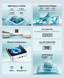 ACEMAGIC K1 Mini PC, AMD Ryzen 4300U 28W Processor, 16GB DDR4 RAM 1TB SSD (Beat 3300U/N150/N97) Mini Computers 11 Pro, HDMI+DP1.4 Dual 4K UHD, Gigabit Ethernet Mini Desktop PC