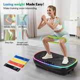 Vibration Plate Exercise Machine for Lymphatic Drainage, 4D Full Body Workout Vibrate Fitness Platform, 199 Adjustable Speeds, 3 Motors Power Vibration Plate for Weight Loss & Fitness, Max Load 550 lb