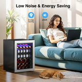 Kismile 68 Can Beverage Refrigerator,1.7 Cu.Ft Mini Fridge with Seamless Stainless Steel Glass Door,Silver