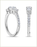 ALLORYA 925 Sterling Silver Three Stone Engagement Ring for Women with 1.00 ctw, Round (0.25 Ct Center & 0.75 ct Side) Lab Grown White DiamondSize 7