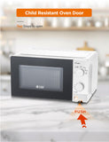 Commercial Chef 0.6 Cu. Ft. Countertop Microwave Oven, Mechanical Dial Controls, 700W, Pull Handle Door, 6 Power Levels, CHM660W, White