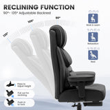 Office Desk Chair, Big and Tall Leather Gaming Chair with Footrest, Wide Ergonomic Comfy Executive High-Back Reclining Computer Chairs
