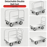 Foldable Panel Push Cart Dolly,2IN1 Steel Plate Platform Truck,36"×24" Heavy Duty Moving Hand Truck Flatbed Cart