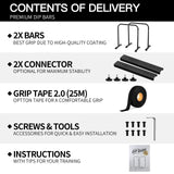 KAKICLAY 2026 Upgrade World's Best Strongest Premium Dip Bars with Adjustable Ultra-Stable Settings & Non-Slip Feet - USA Original Patent, USA Designed, USA Shipped, USA Warranty