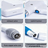 KONGQIAA Pneumatic Massage Gun - 0.5-8 Bar Adjustable Pressure for Deep Tissue & Muscle Relaxation - Shockwave Massager with 5 Interchangeable Heads for Back, Shoulder, Leg Stiffness - Home Use Gray