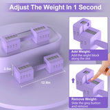 Hezeyferg Adjustable Dumbbells Set of 2, Hand Weights Sets with 5 Levels 3lb, 5lb, 7lb, 9lb, 11lb, Adjustable Weight Dumbbells for Women/Men Home Gym Full Body Workout (Purple) Hezeyferg