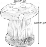 RKGOMDMU Outdoor Mushroom Resin Table & Stool Statues, Large Garden Decor Sculptures, Lawn/Pond/Patio & Stool Ornaments (1 Table + 4 Stools)