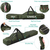Lixada Fishing Rod Case 3 Layers Oxford Fishing Rod Bag Portable Folding Fishing Rod Carrier Case Fishing Reel Tackle Storage Travel Bags(90cm/120cm/150cm)