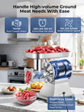 Commercial Meat Grinder, 1100W Electric Meat Grinder Heavy Duty, ETL Approved, 330LBS/H Meat Mincer with 2 Blades, 2 Cutting Plates, Sausage Tube for Kitchen Restaurant Butcher Store