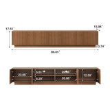 DinaiteEain 86.61" TV Stand for 85 Inch TV, Mid Century Modern Walnut