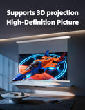 120" PureVision Motorized Projector Screen with Laser Speckle Reduction for Long Throw Projectors,Auto-Sync Movie Screen 4K/8K UHD Ready,20" Adjustable Drop and Black Backing for Enhanced Contrast