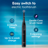 Oral-B Rechargeable Electric Toothbrush, iO Limited Simple Clean, 3 Cleaning Modes, Automatic Pressure Sensor to Protect Gums, Travel Case, Night Black