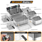 WaterElfo electric turkey fryer Commercial deep fryer with basket 3600W27.4QT with timer26L deepen deep fryer Variable twin cylinder