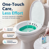 Pochik Electric Sitz Bath for Toilet Seat, Collapsible Portable Soaking Tub for Hemorrhoids and Postpartum Care, Automatic Flushing Sitz Bath Basin with Adjustable Flow - Green