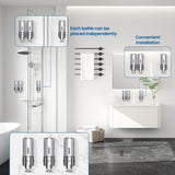 Shampoo and Conditioner Dispenser,Dispensers for The Shower,Shower Soap Dispenser 3 Chamber No Drill,Shampoo Conditioner Body Wash Dispenser (Triple x 17.6 oz,Silver)