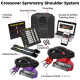 Crossover Symmetry Shoulder System Includes Two Sets of Resistance Bands Attachments Training Guide Exercise Chart Online Workouts for Home Fitness Rehab Rotator Cuff Exercises (Athletic, Door Belts)