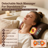 Lanmun Full Body Massage Mat with Heat, Detachable Neck Massager, Vibration Massage Pad with Waist Airbag, Massage Mat with 10 Vibration Motors & 9 Settings for Home Office, Gift for Men Women Parents