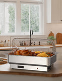2Pack 4.5QT Electric Chafing Dish Buffet Set – Stainless Steel Roll Top Food Warmers with Adjustable Temperature & Transparent Lids – Commercial Catering Chafer Servers for Parties, Weddings, Banquets