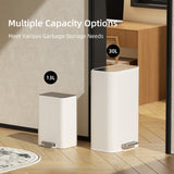 Kitchen Bathroom (8 Gallon/30 Liter) Trash Can - Stainless Steel Garbage Cans with Foot Pedal