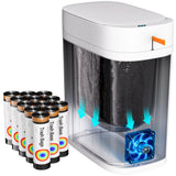 Bathroom Trash Can with Lid, 3.5 Gallon Slim Touchless Sensor Trash Can, Automatic Suction Smart Trash Can