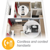 Expandable Corded/Cordless Phone with Smart Call Blocker, Black/Silver with 1 Handset AT&T